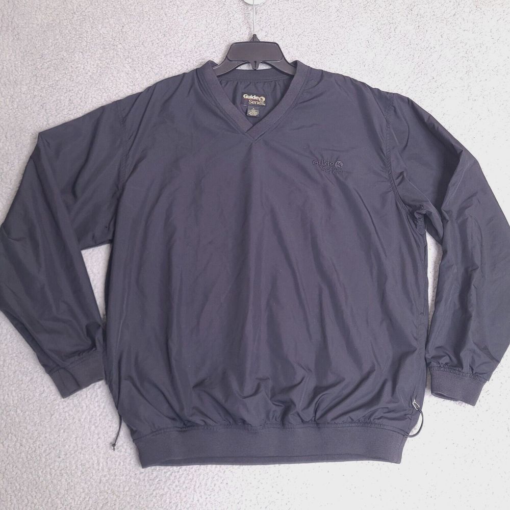 Guide Series Jacket Windbreaker Mens Large Black Pullover Golf‎ Outdoors Lined
